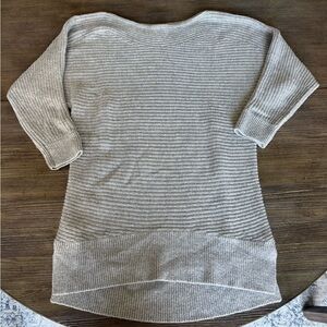 Lou & Grey Off-the-Shoulder Ribbed Sweater - Grey
